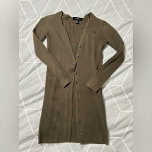 Long line cardigan M olive green